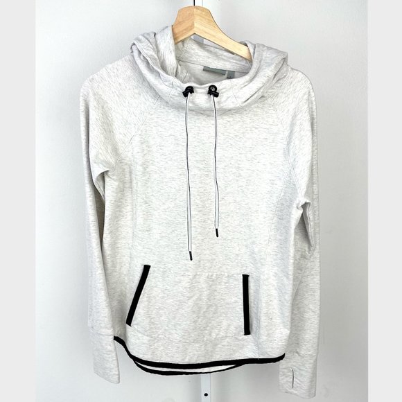 Athleta Tops - Athleta Sentry Hoodie Sweatshirt Top Light Gray S